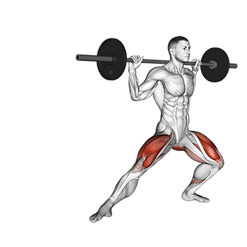 Barbell Side Split Squat movement animation